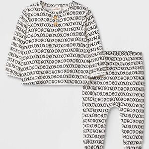 Kids Pajamas with XO Pattern - Black and White